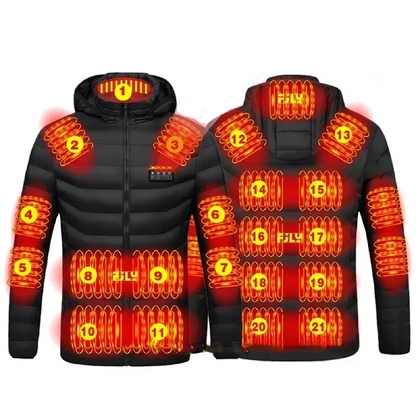 Waterproof Electric Winter Jacket - Unisex Heated Vest with 21 Heat Zones
