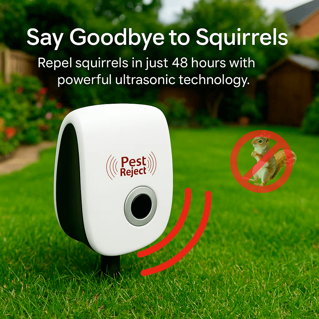 Ultrasonic Squirrel Deterrent Device - Effective Pest Control for Gardens and Yards