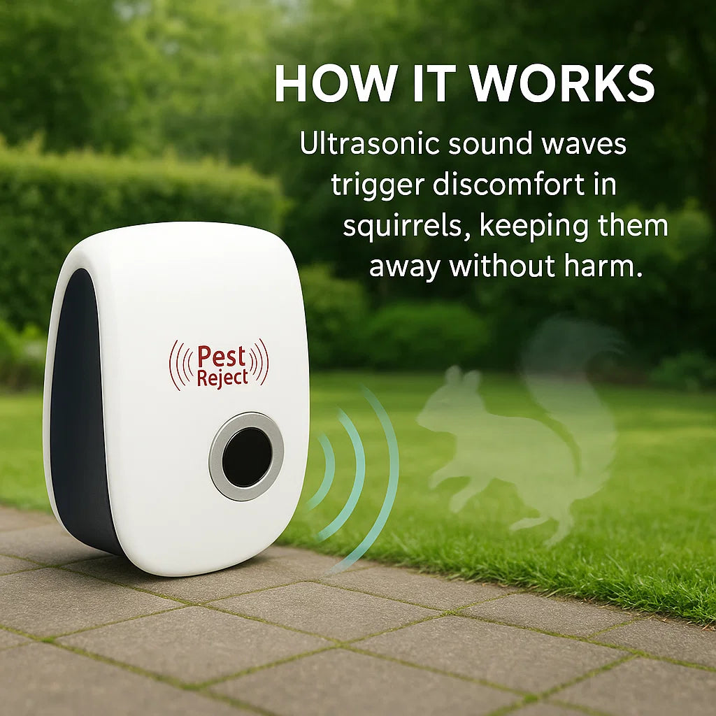 Ultrasonic Squirrel Deterrent Device - Effective Pest Control for Gardens and Yards