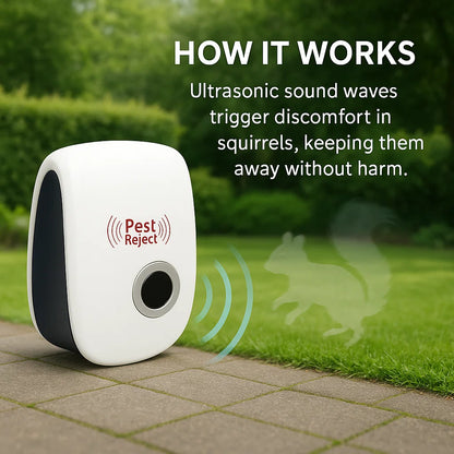 Ultrasonic Squirrel Deterrent Device - Effective Pest Control for Gardens and Yards