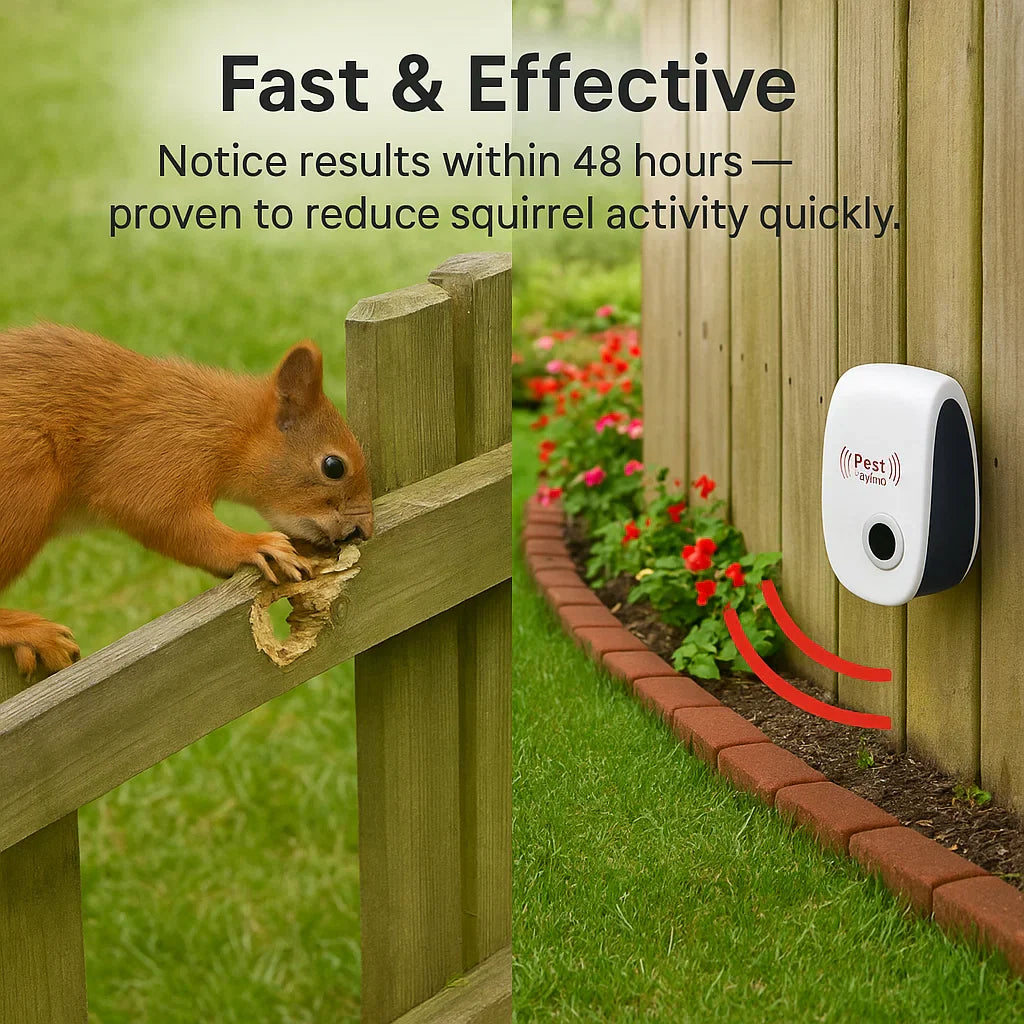Ultrasonic Squirrel Deterrent Device - Effective Pest Control for Gardens and Yards
