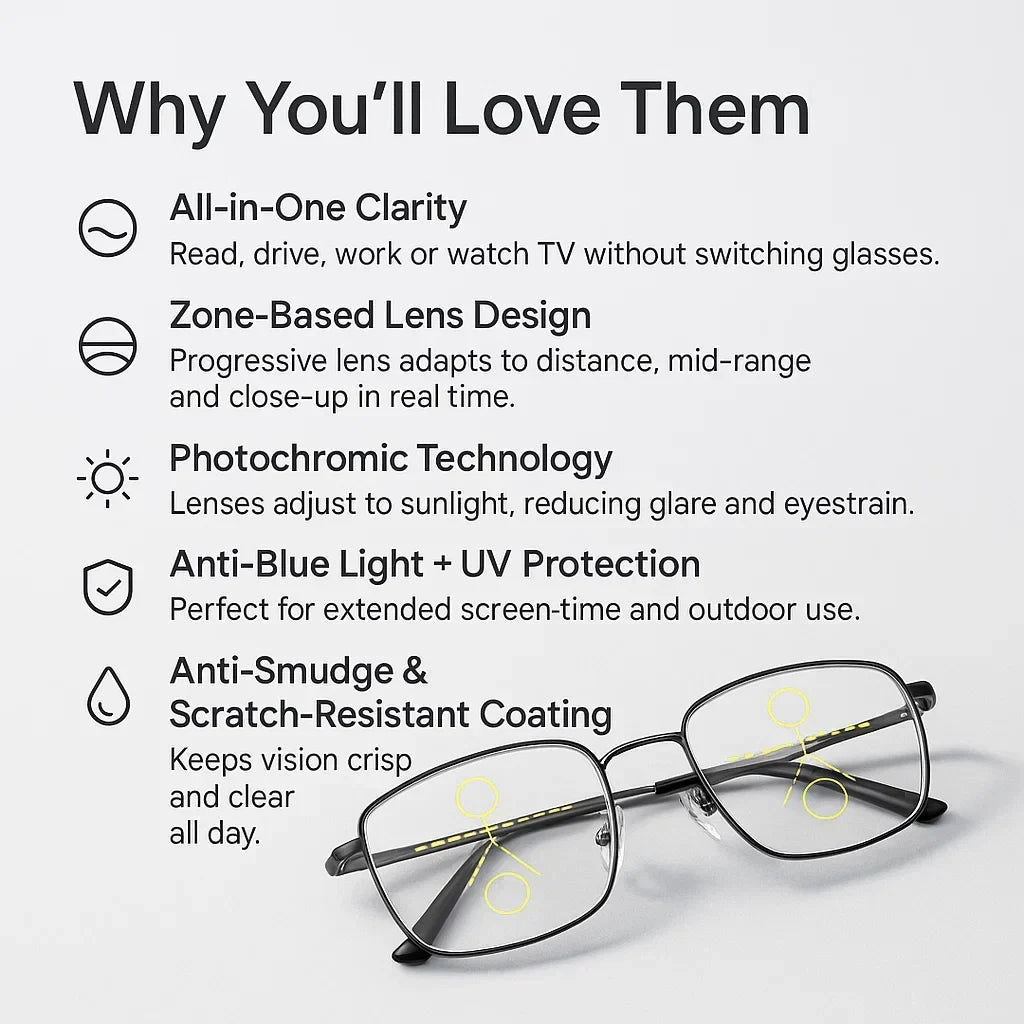 Versatile Vision Glasses with Glare Reduction Technology