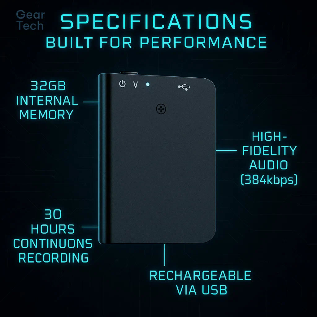 Compact Voice Recorder – Discreet Mini Device for Audio Capture and Voice Activation
