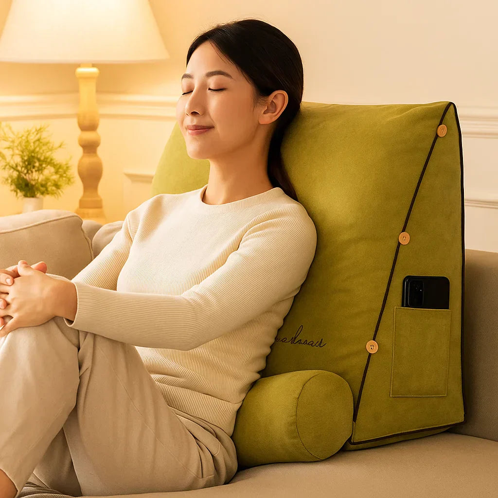 Wedge-Shaped Back Support Cushion
