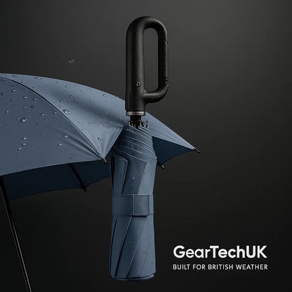 Automatic Folding Umbrella with Large Buckle Handle – Wind-Resistant & Compact