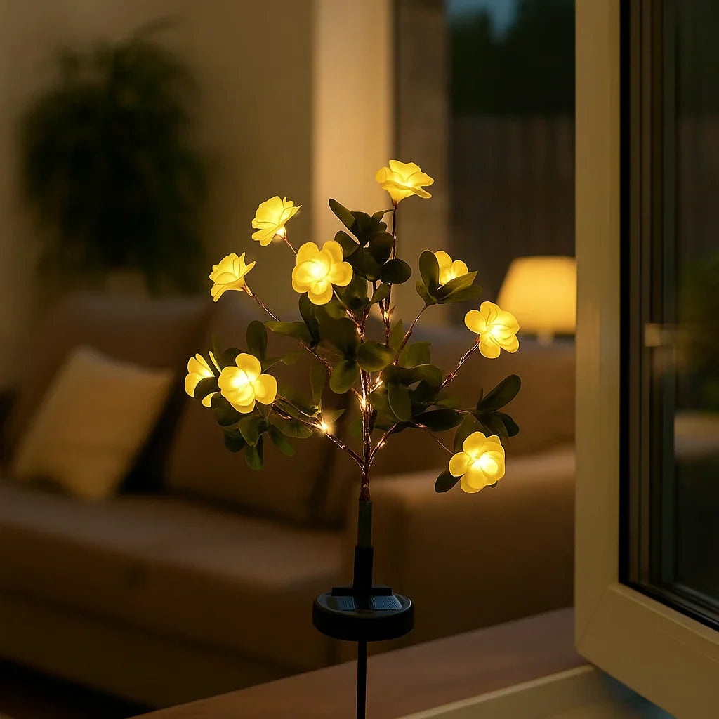 Solar-Powered Outdoor Flower Lights