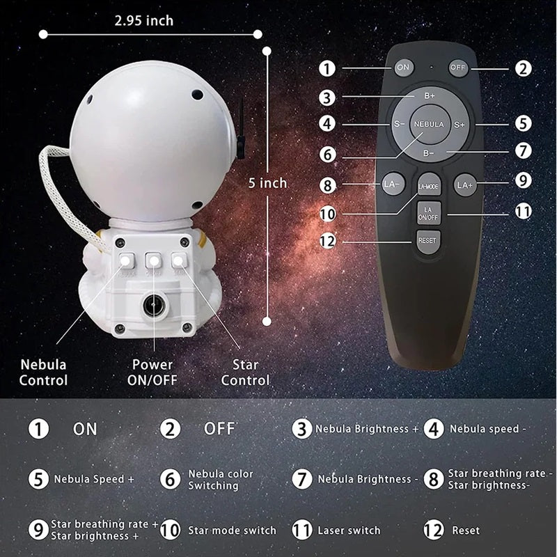 Galaxy Projector Night Light with LED – Astronaut Theme