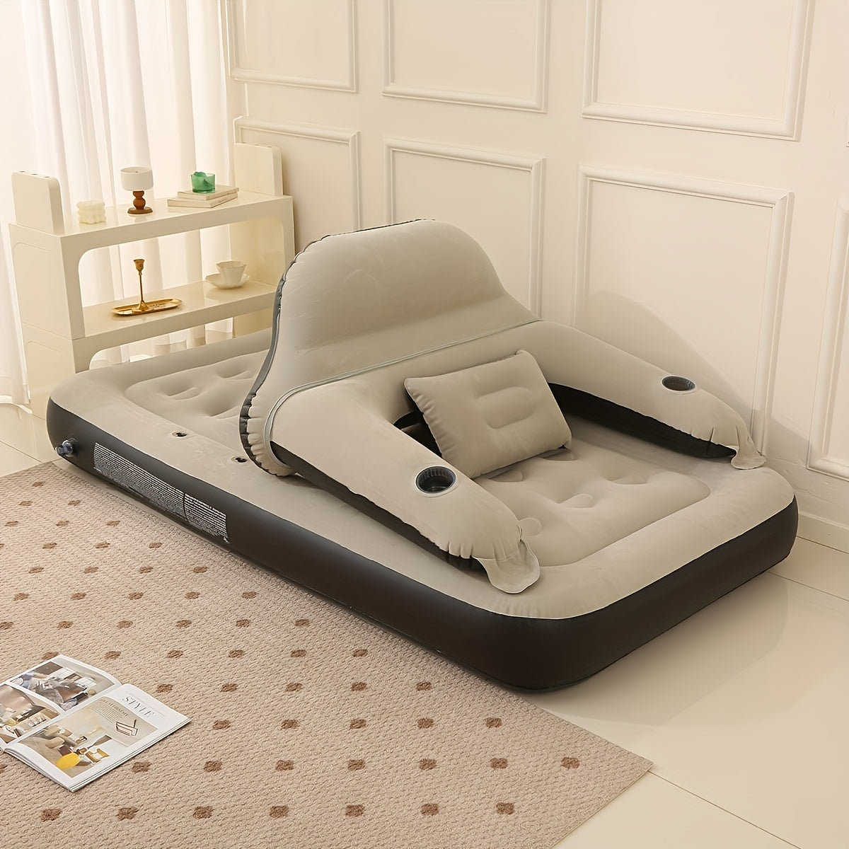 Inflatable Mattress with Integrated Pump – Comfortable Sleep and Back Support