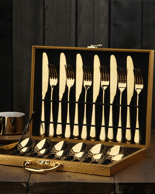Elegant Cutlery Set with Gold Finish – Luxe Design