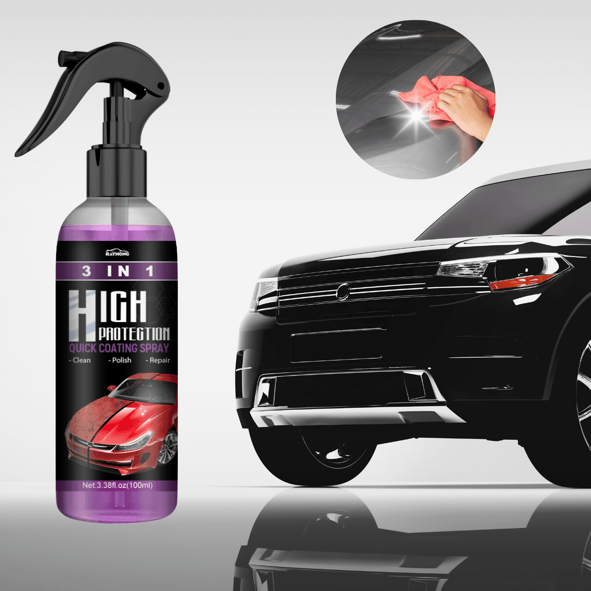 3-in-1 Nano Ceramic Coating Spray for Cars | Buy 1 Get 2 Free