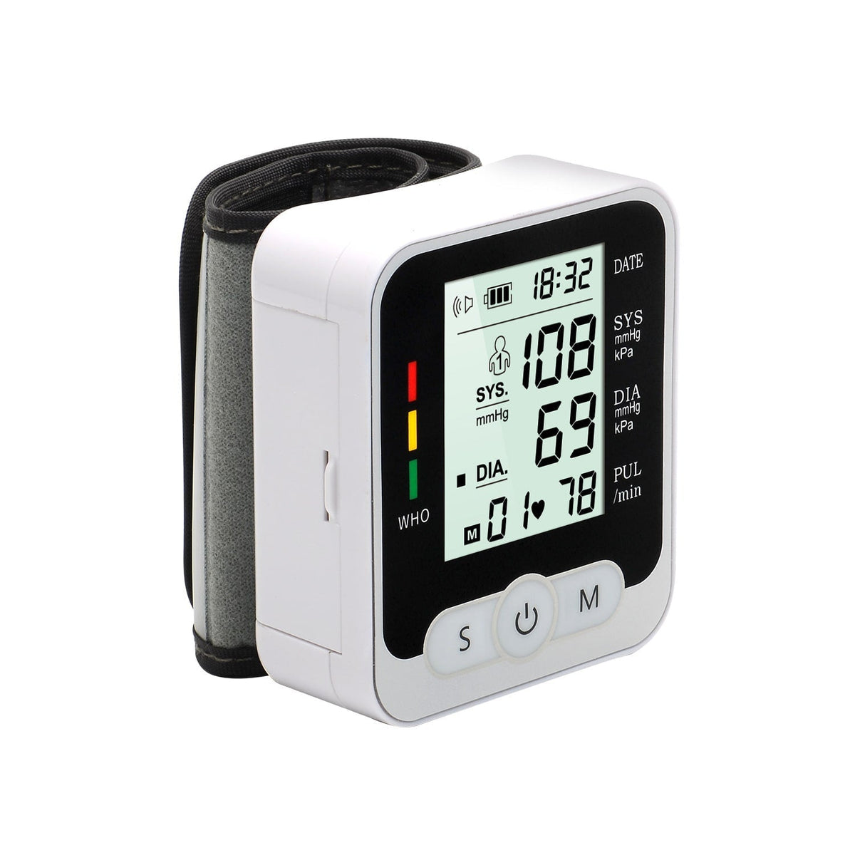 Smart Wrist Blood Pressure Tracker with LCD and Heart Rate Monitor