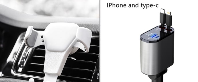 SmartDrive Recharge: Fast Dual USB Car Charger with Auto-Retract
