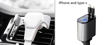 SmartDrive Recharge: Fast Dual USB Car Charger with Auto-Retract