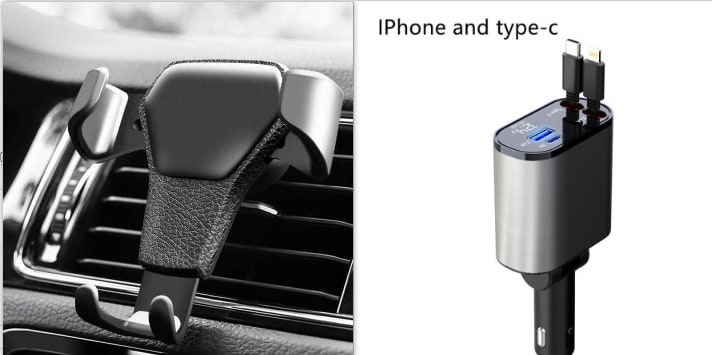 SmartDrive Recharge: Fast Dual USB Car Charger with Auto-Retract