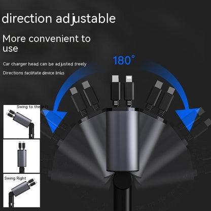 SmartDrive Recharge: Fast Dual USB Car Charger with Auto-Retract