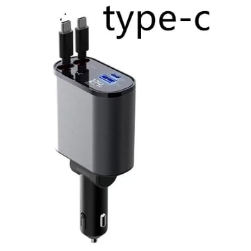 SmartDrive Recharge: Fast Dual USB Car Charger with Auto-Retract