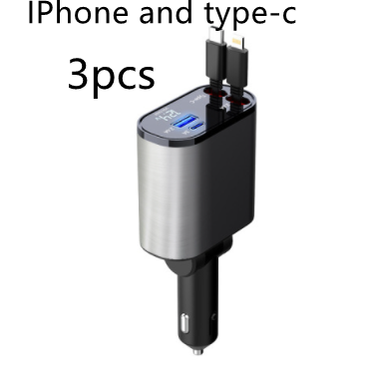 SmartDrive Recharge: Fast Dual USB Car Charger with Auto-Retract
