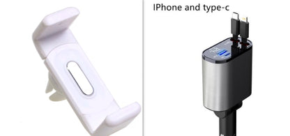 SmartDrive Recharge: Fast Dual USB Car Charger with Auto-Retract