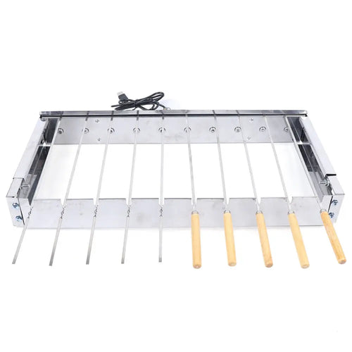 Stainless Steel BBQ Skewers Set with Automatic Rotating Rotisserie