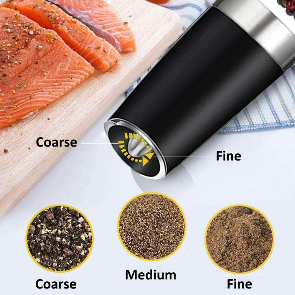 Adjustable Electric Spice Mill with LED Light - Automatic Grinder