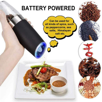 Adjustable Electric Spice Mill with LED Light - Automatic Grinder