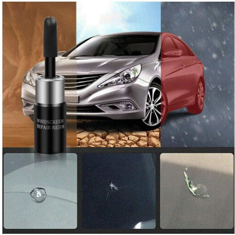 Windshield Chip and Scratch Repair Fluid for Automotive Glass