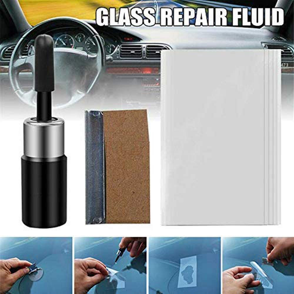 Windshield Chip and Scratch Repair Fluid for Automotive Glass