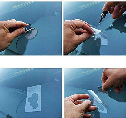Windshield Chip and Scratch Repair Fluid for Automotive Glass