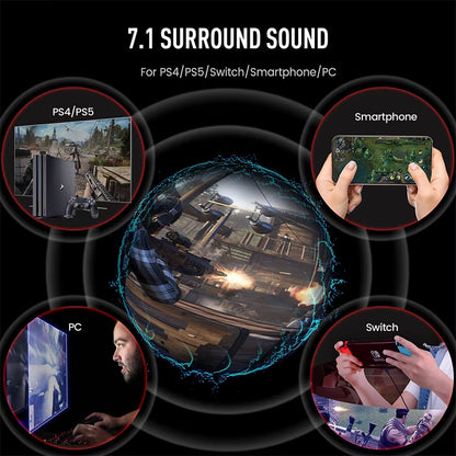 PC Gaming Headset Featuring 7.1 Surround Sound Audio