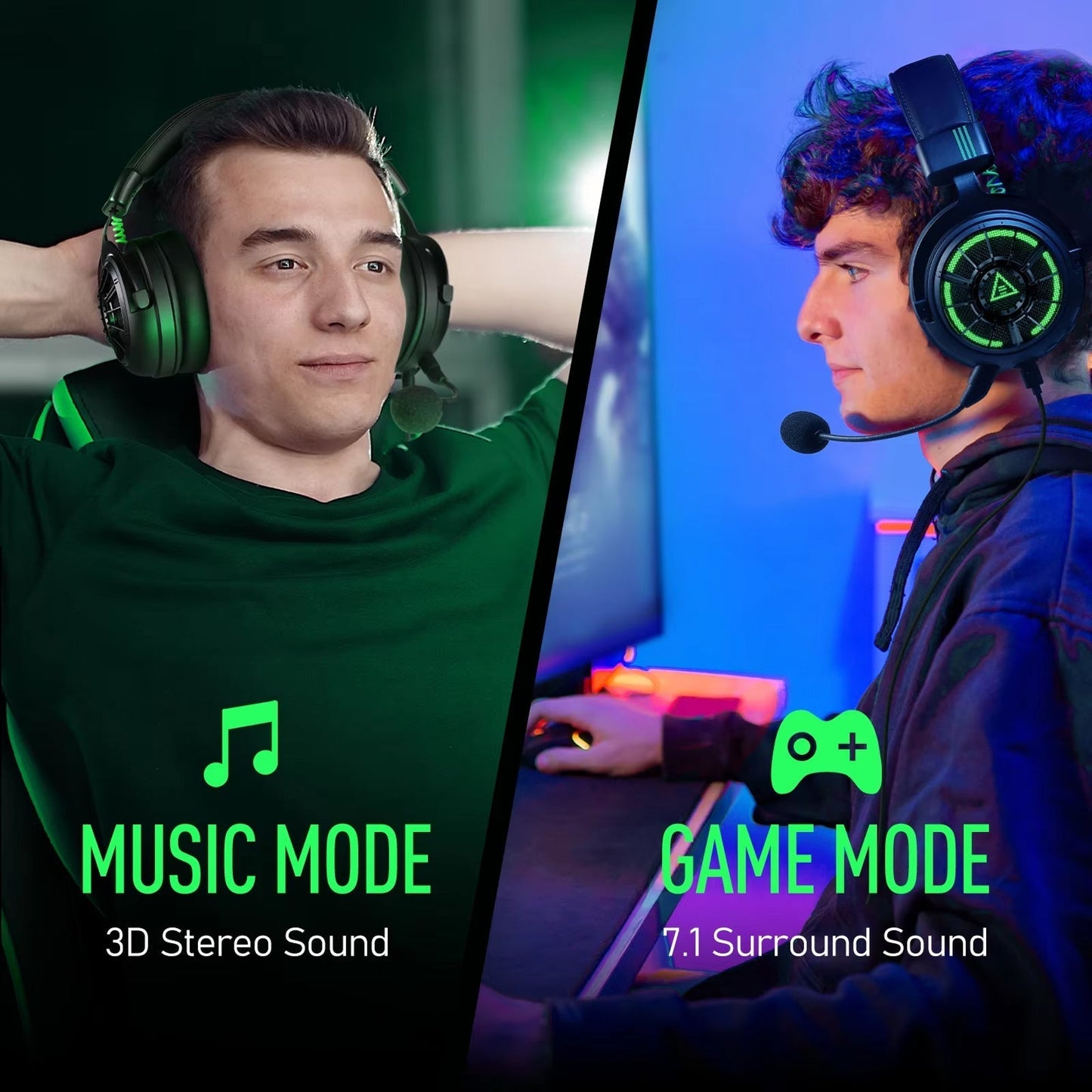 PC Gaming Headset Featuring 7.1 Surround Sound Audio