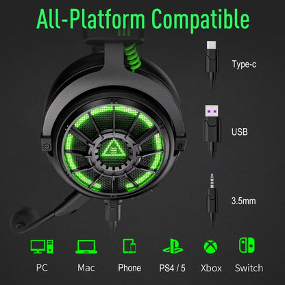 PC Gaming Headset Featuring 7.1 Surround Sound Audio
