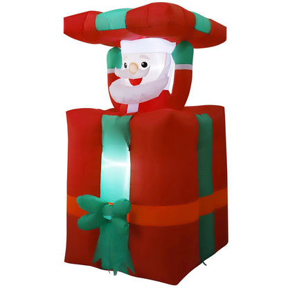 Inflatable Christmas Figure - 1.5m Tall with Gift Box & Motion Feature, Outdoor Lighting with EU Plug