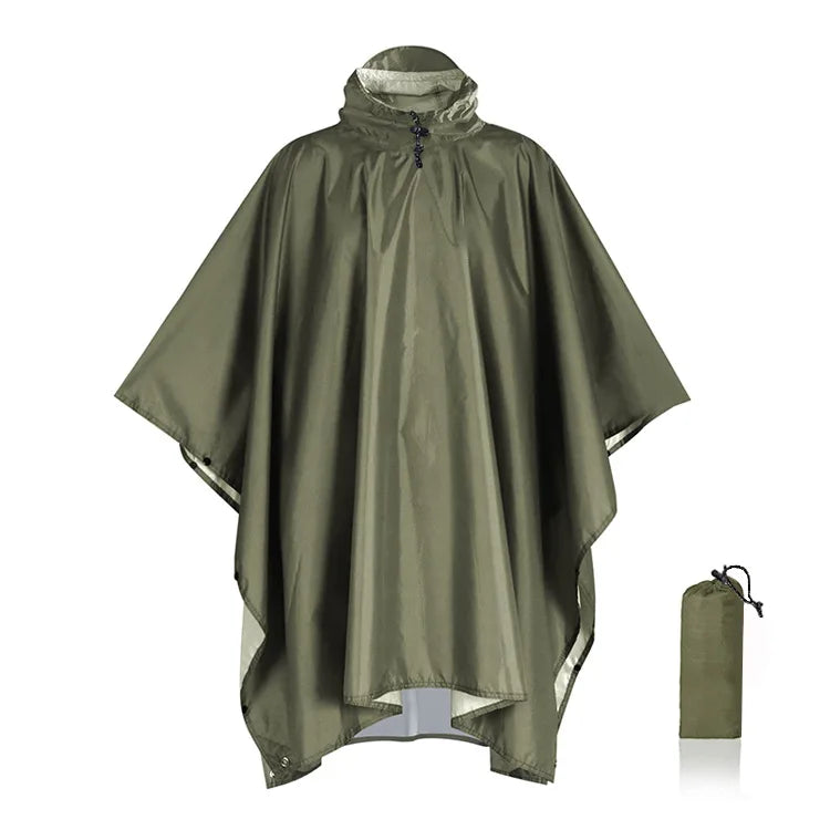 3-in-1 Waterproof Outdoor Poncho with Hood | Tarp & Bivvy 220x140 cm