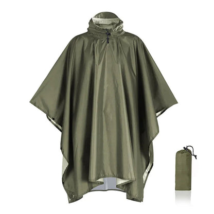 3-in-1 Waterproof Outdoor Poncho with Hood | Tarp & Bivvy 220x140 cm
