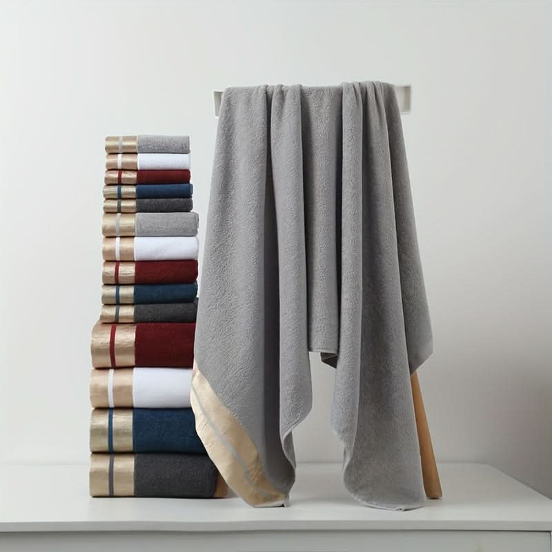 Soft Luxury Bathroom Towel Set Collection in Golden Weave