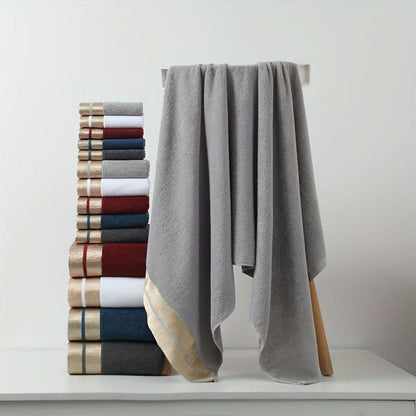 Soft Luxury Bathroom Towel Set Collection in Golden Weave