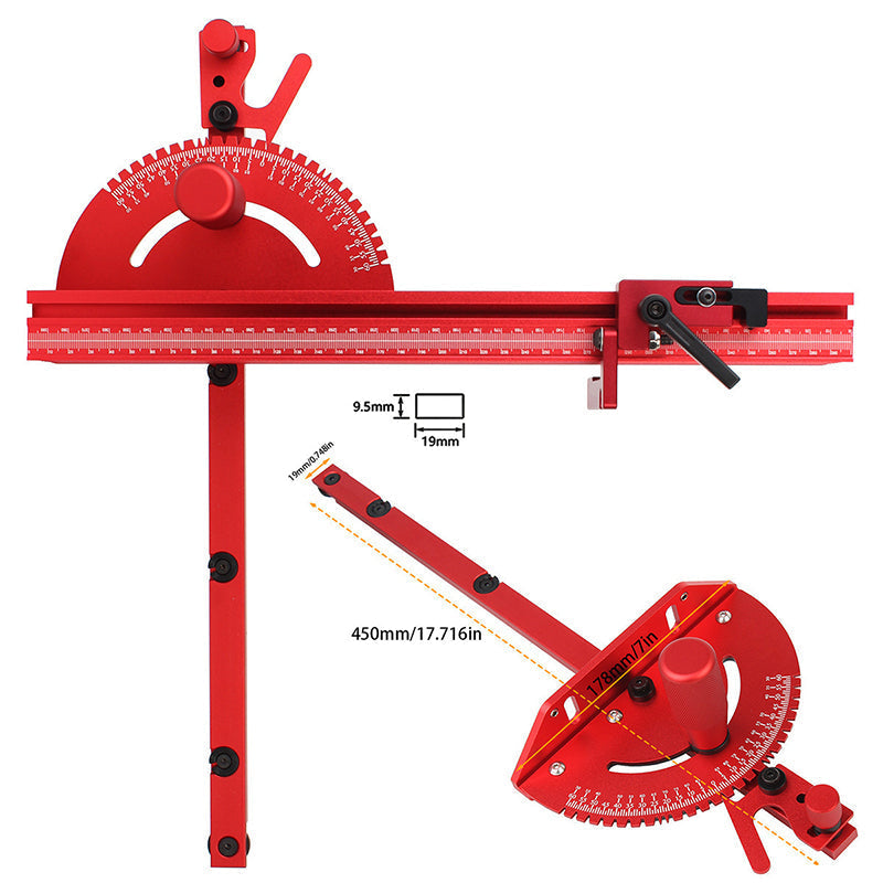 Adjustable Angle Miter Gauge | Precise Aluminum Construction