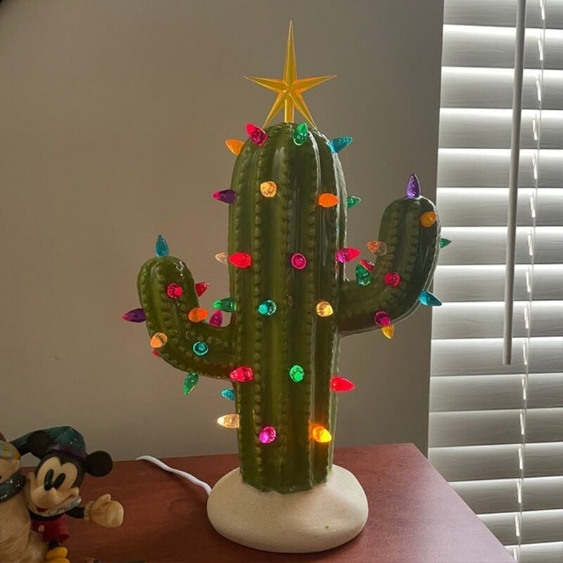 Vintage Luminous Cactus for Christmas Decor