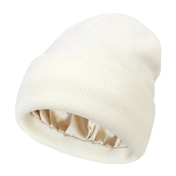 Noor Silk Winter Hat – Wool Blend with Silk for Anti-Frizz Hair Care