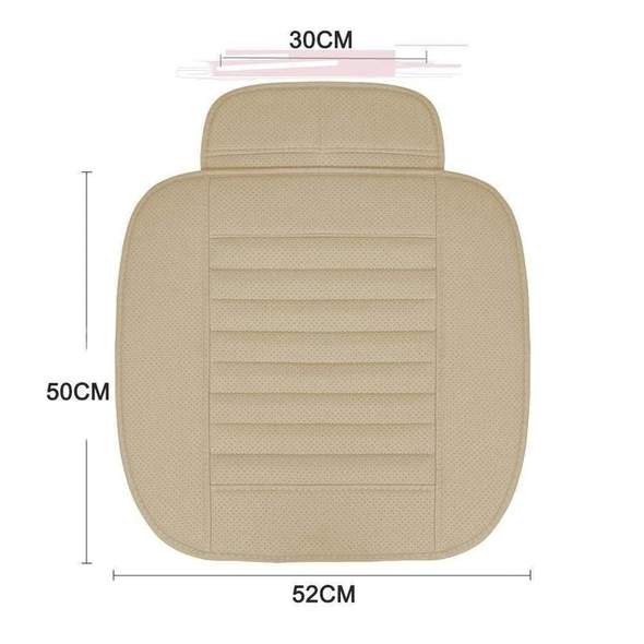 Bamboo Charcoal Car Seat Cushion - Odor Absorbing Leather Design for All Seasons