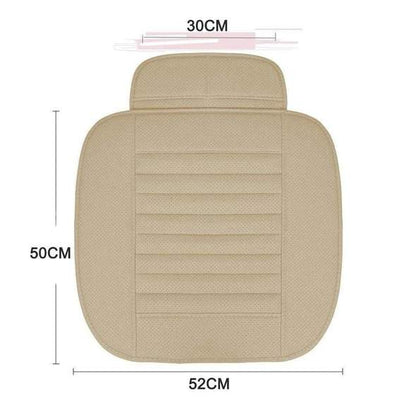 Bamboo Charcoal Car Seat Cushion - Odor Absorbing Leather Design for All Seasons