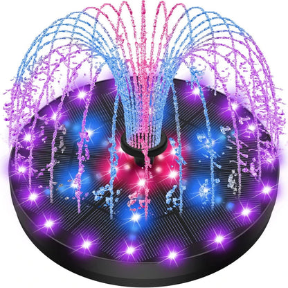 Solar-Powered Birdbath Fountain | 4W LED Garden Pump | 2000 mAh Battery | Patio & Pond