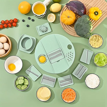 Versatile Salad Spinner with Multi-Cutting Inserts for Effortless Meal Prep