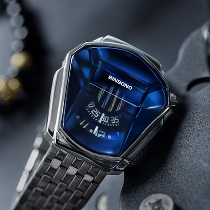 Men's Quartz Watch with Diamond Design