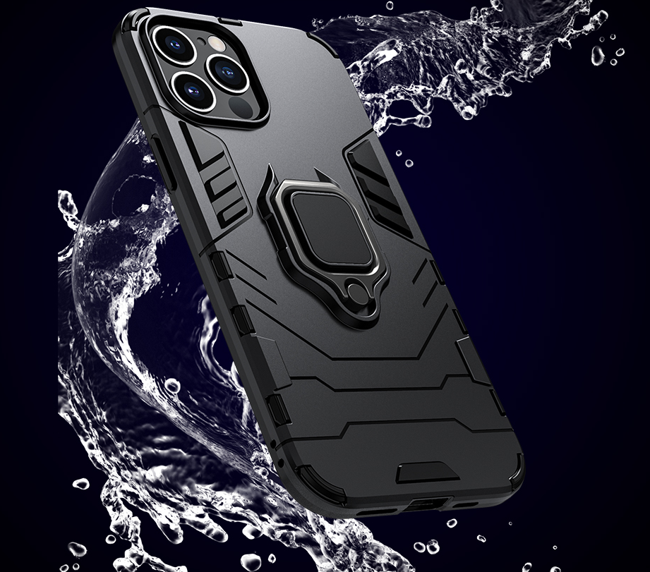 Durable Protective Case for iPhone with Mini Ring Holder Back