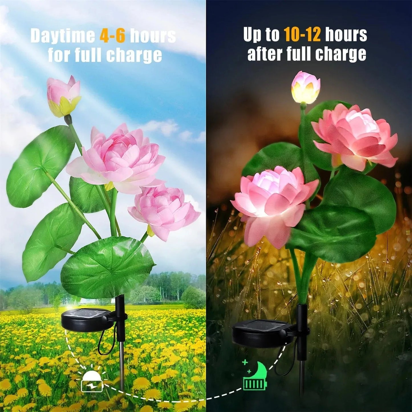 Solar Garden Lotus Light | LED Flower Lamp | Waterproof IP65 | Outdoor Use