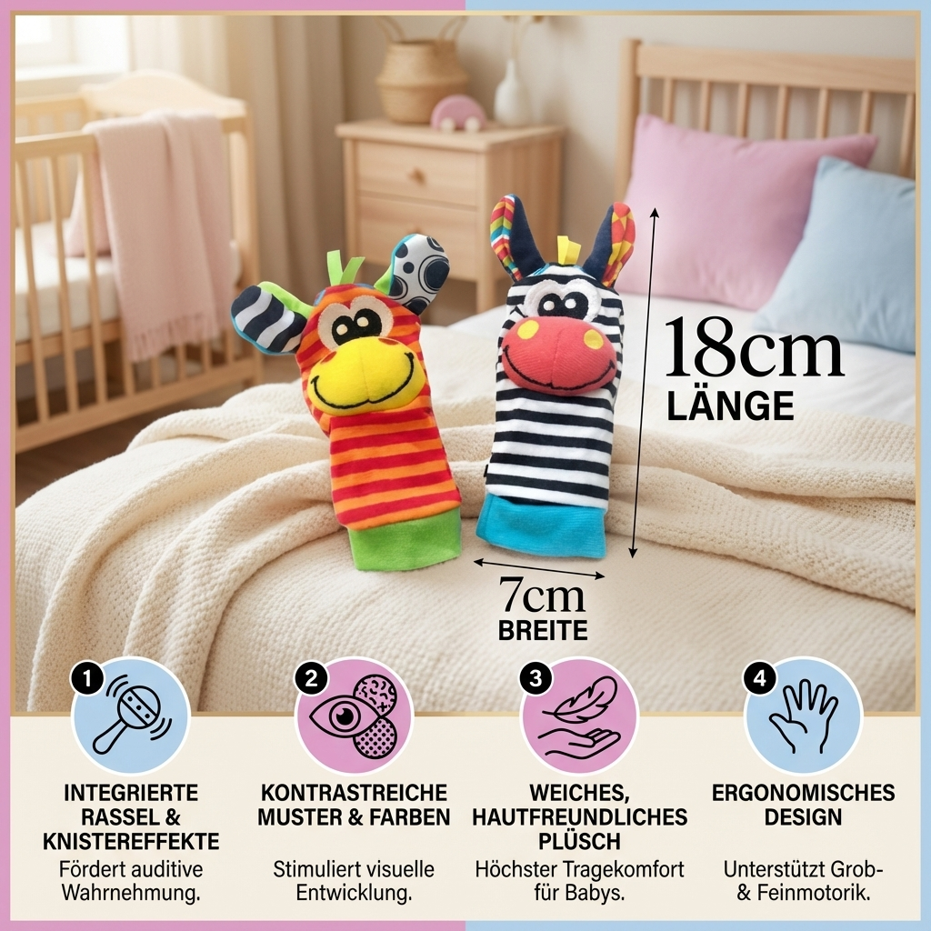 Sensory Plush Baby Socks and Bracelet