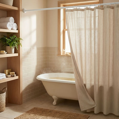 Reinforced Spring Tension Rod for Bathrooms and Closets