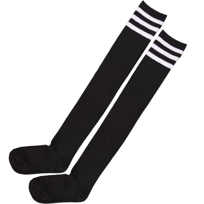 Long Thigh High Nylon Socks with Stripes for Girls