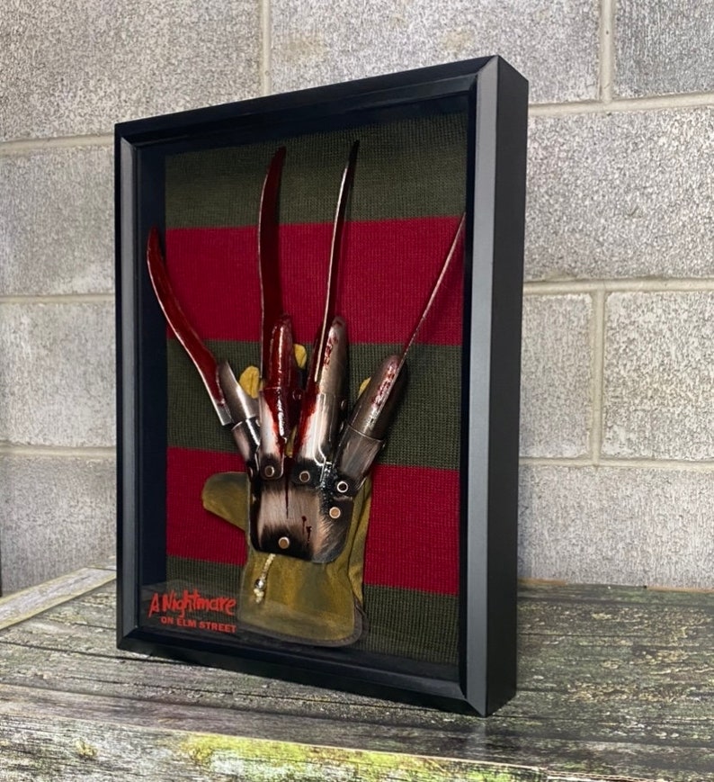 Freddy Krueger Metal Glove and Sweater Shadow Box Horror Collectible